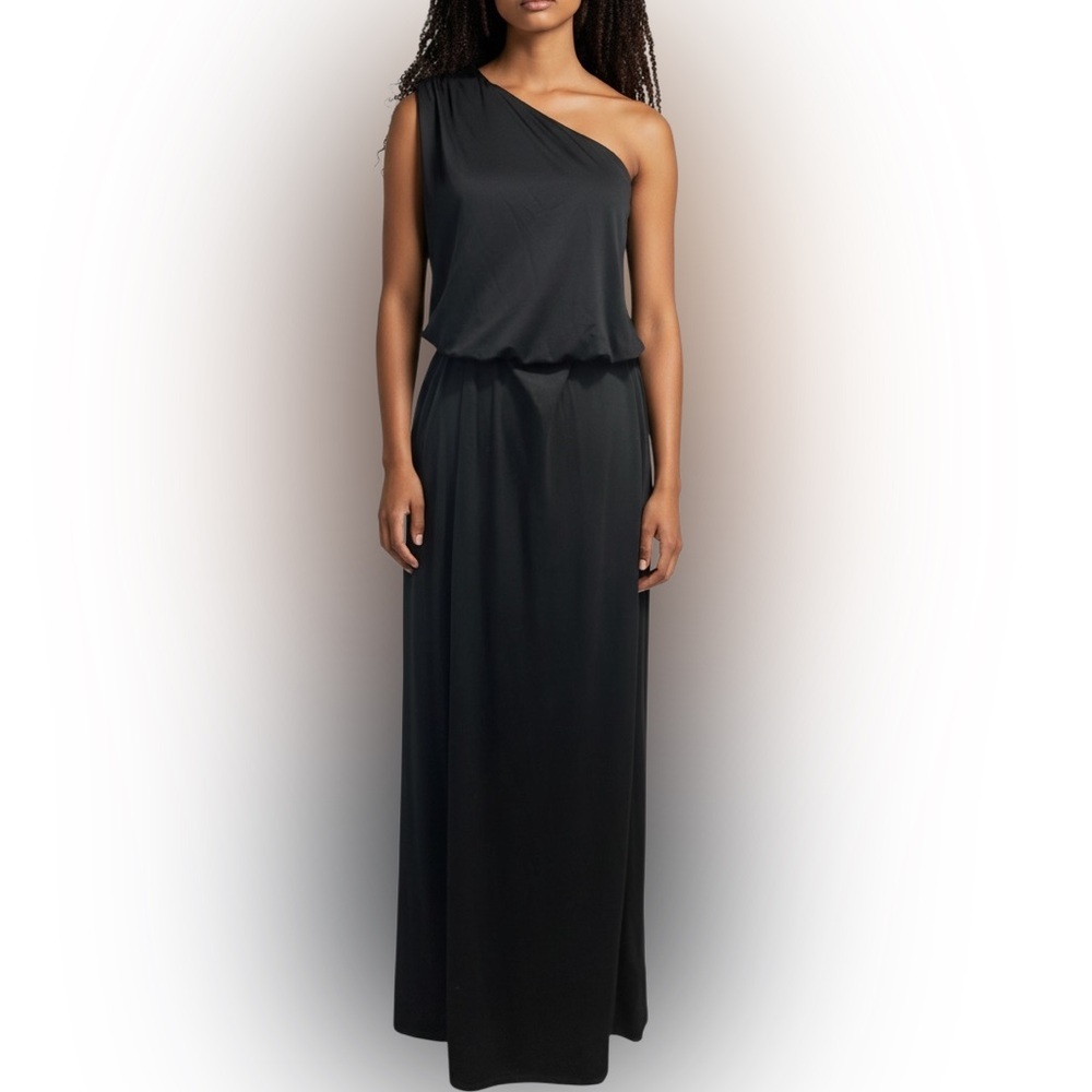 Rachel Zoe One-Shoulder Maxi Dress Black